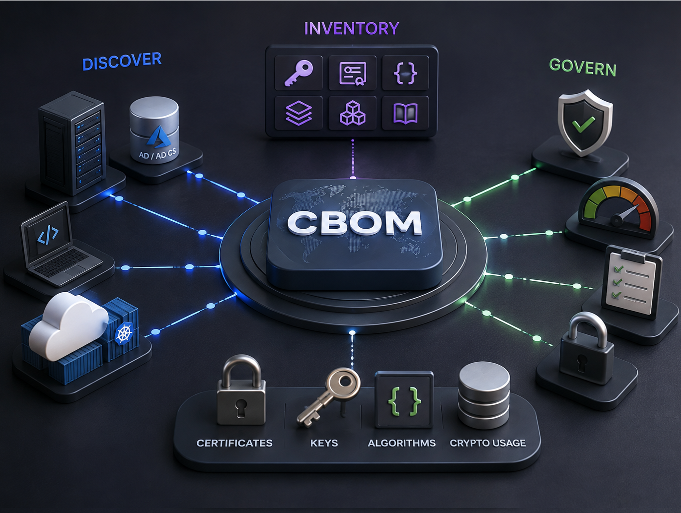 Discover every cryptographic asset and assess quantum risk across your infrastructure.
