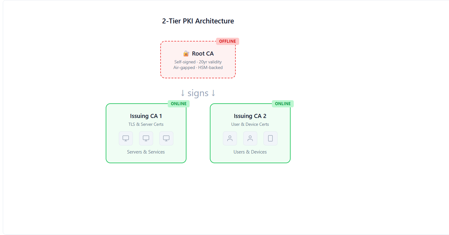 2-Tier PKI Architecture Diagram